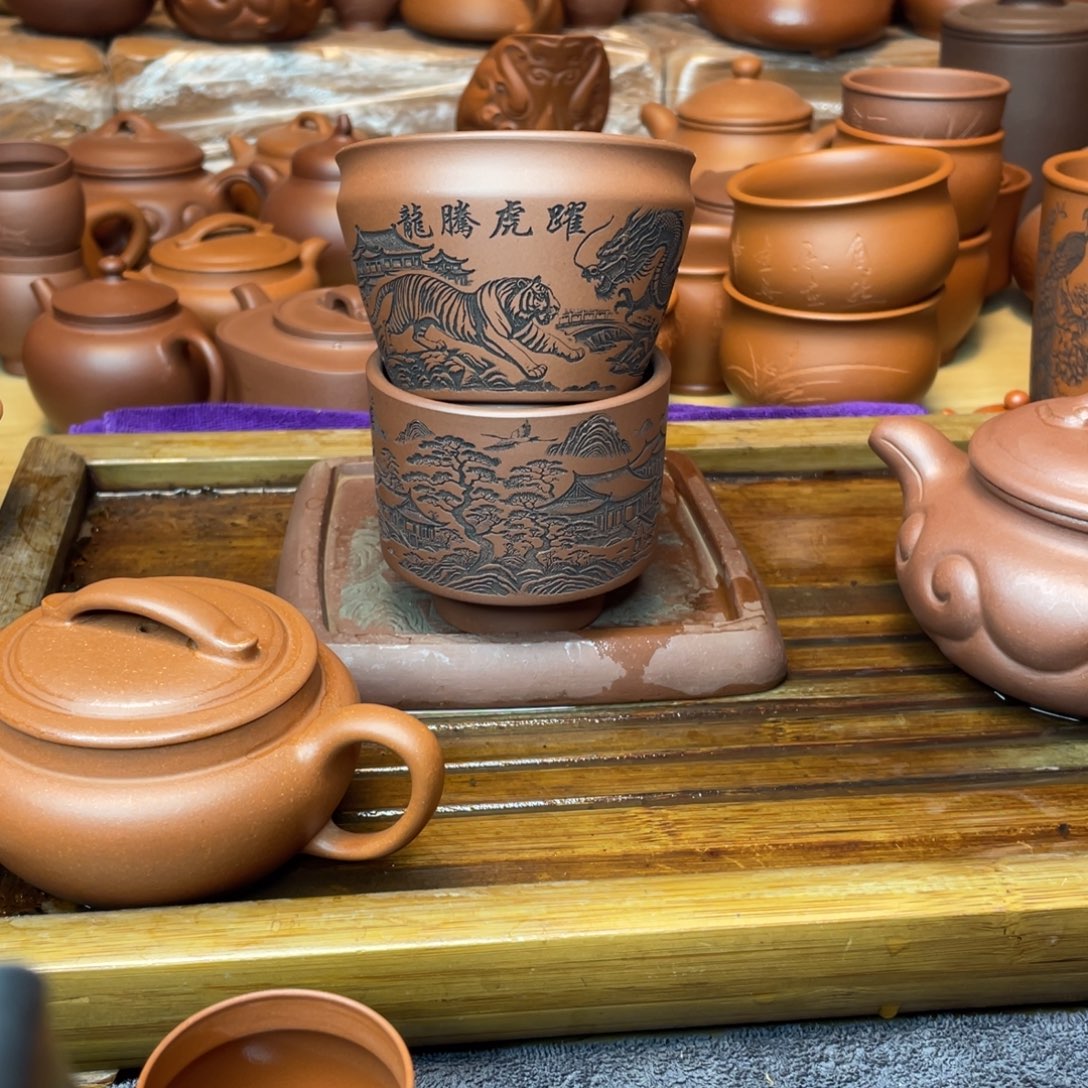 茶壶紫砂放漏主人杯两只