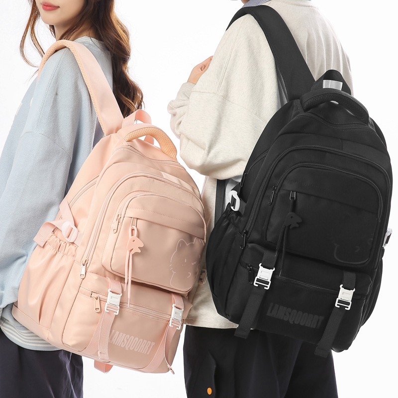 高年级书包简约风竖款初中运动风轻便女高中生减负潮流休闲背包男