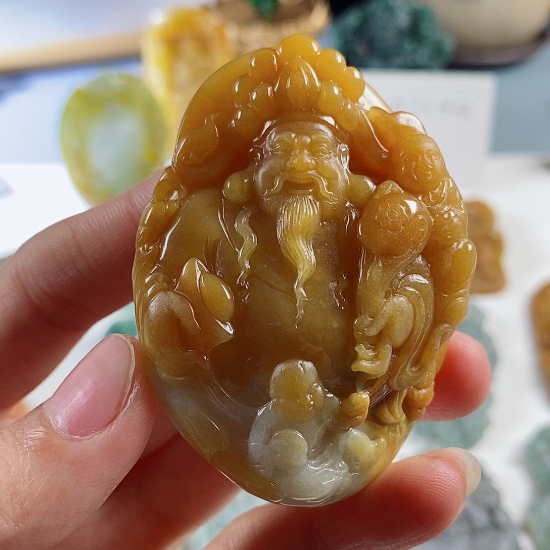 定制翡翠未镶嵌天然a货翡翠文财神
