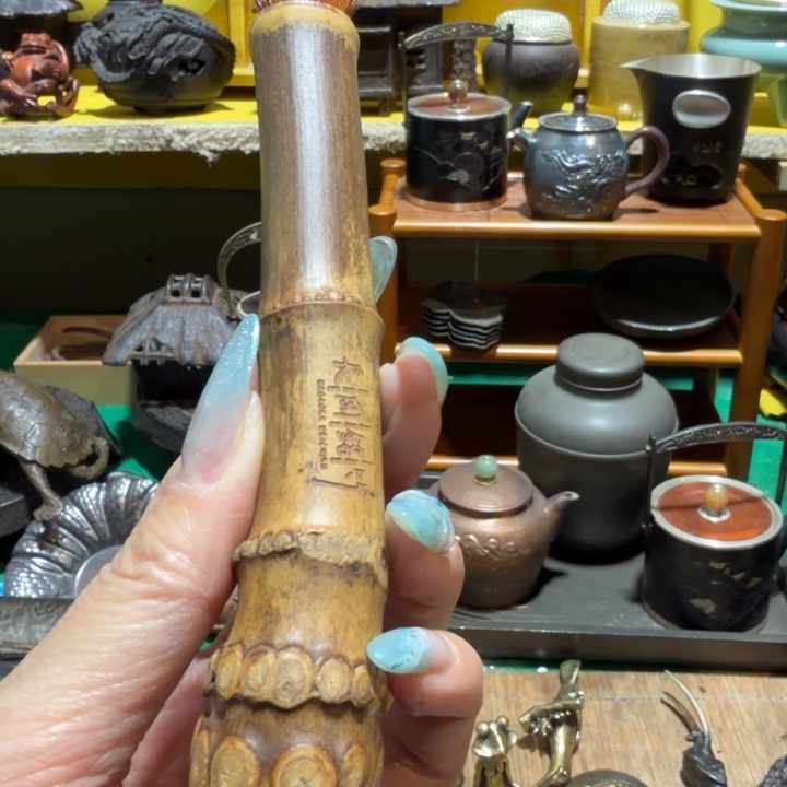 竹中古工艺品，摆件