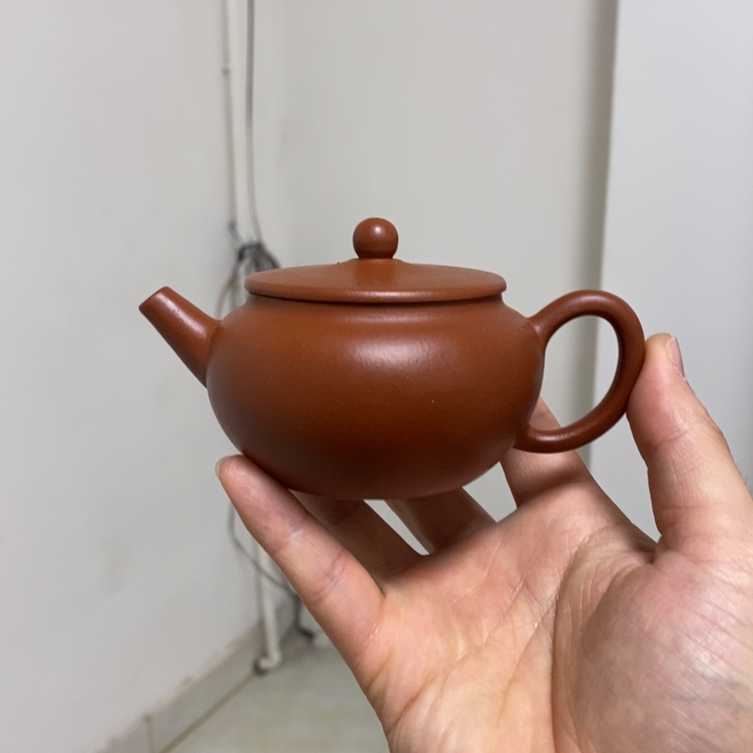 紫砂茶壶笠帽桑扁150毫升朱泥