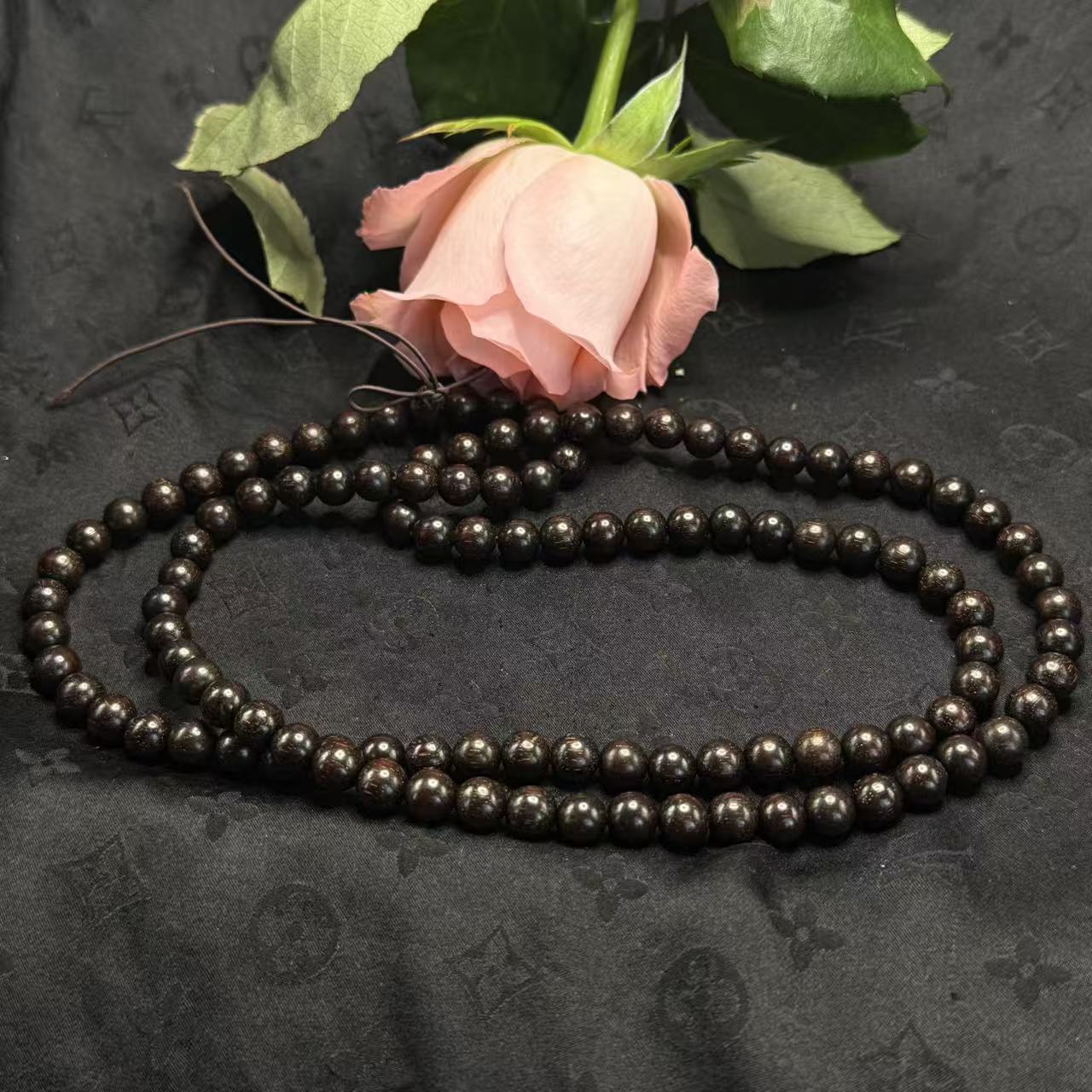 【玉合缘】天然小叶紫檀多圈108颗金星款文玩珠串 2242