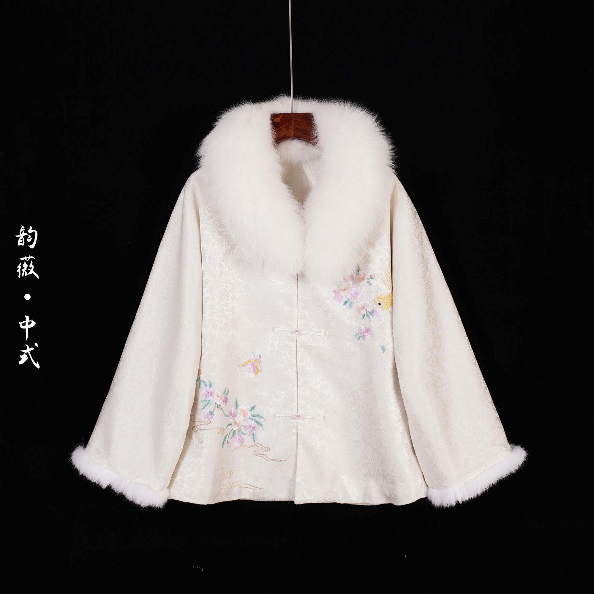 韵薇•中式刺绣秋冬新中式传统中国风复古厚款日常百搭女装10582
