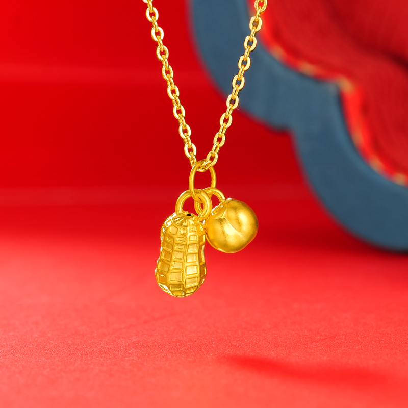 【思思专享】足金999饰品 好柿花生转运珠（赠银链）5023 BP