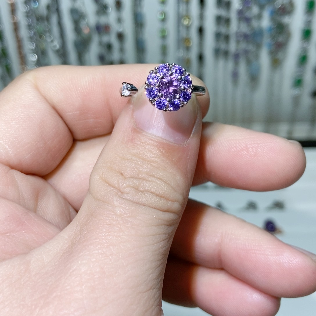 紫晶珠宝半成品银S925镶嵌