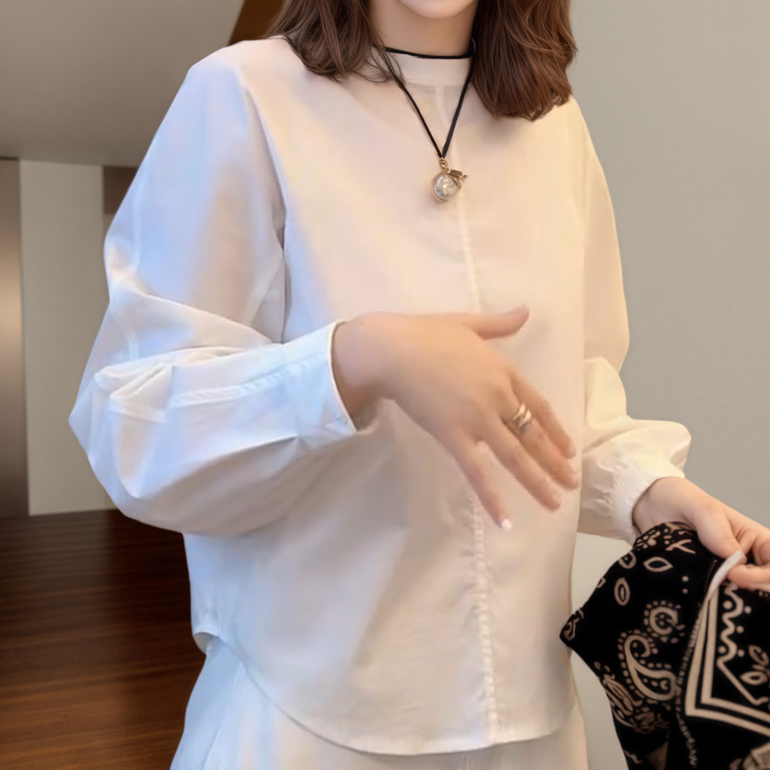 2025秋季新款韩系时尚百搭显瘦长袖衬衫上衣LK2507103