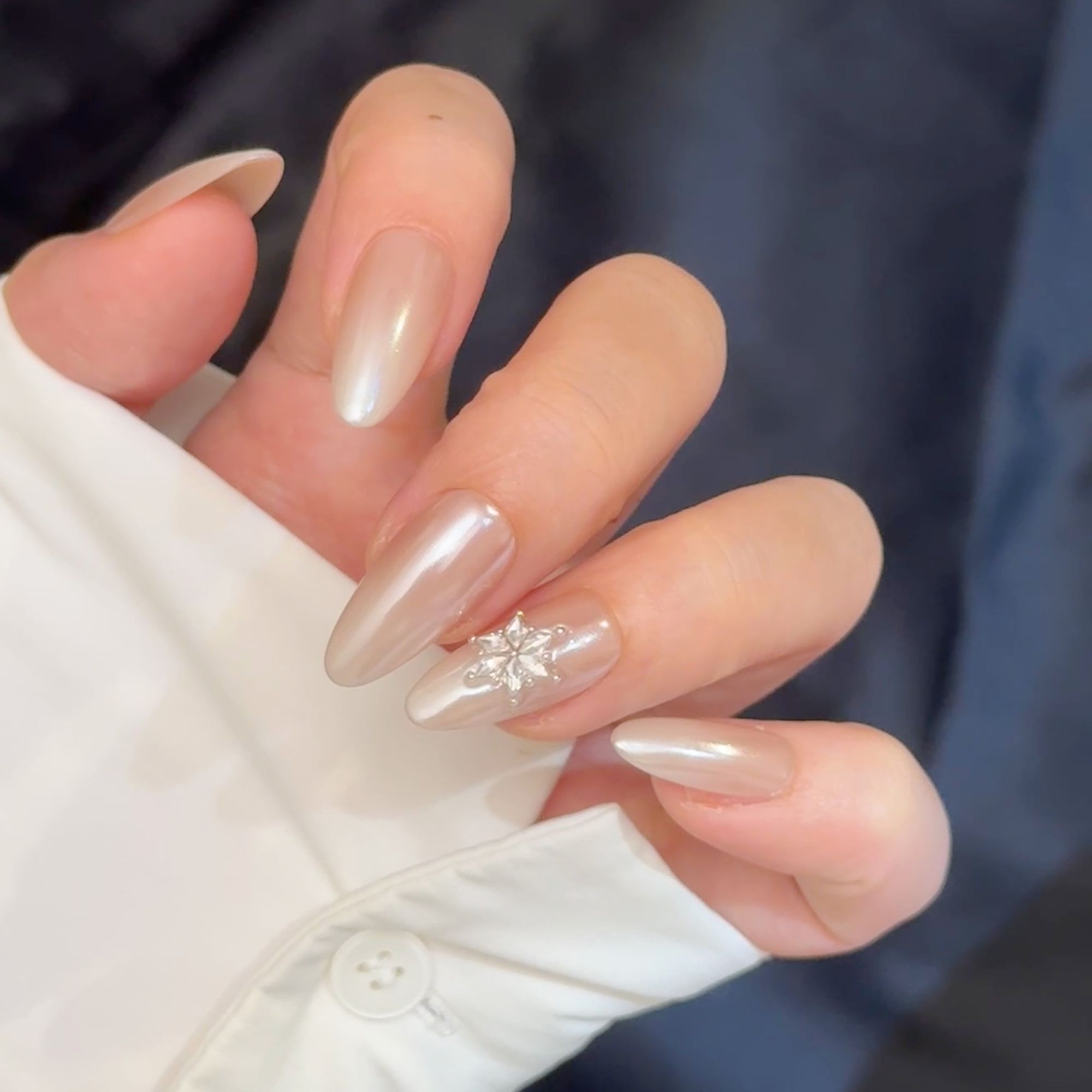 【璀璨2.0】蹭粉  拼钻  纯欲 显白 纯手工设计穿戴甲