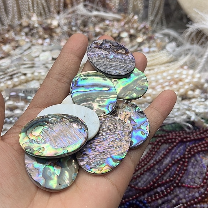 玛瑙/玉髓未镶嵌珠宝半成品一个30/40mm左右鲍鱼贝吊坠