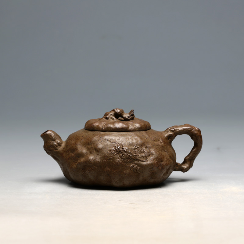 孙金立 柴烧全手工老段泥240CC龙行供春花器 明理茶艺 宜兴紫砂壶
