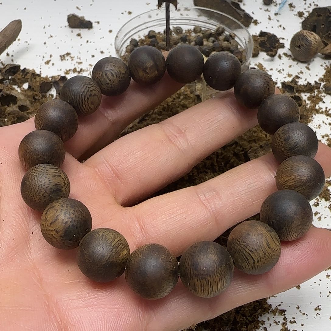 沉香木手串绿棋楠沉香1．2单圈15克