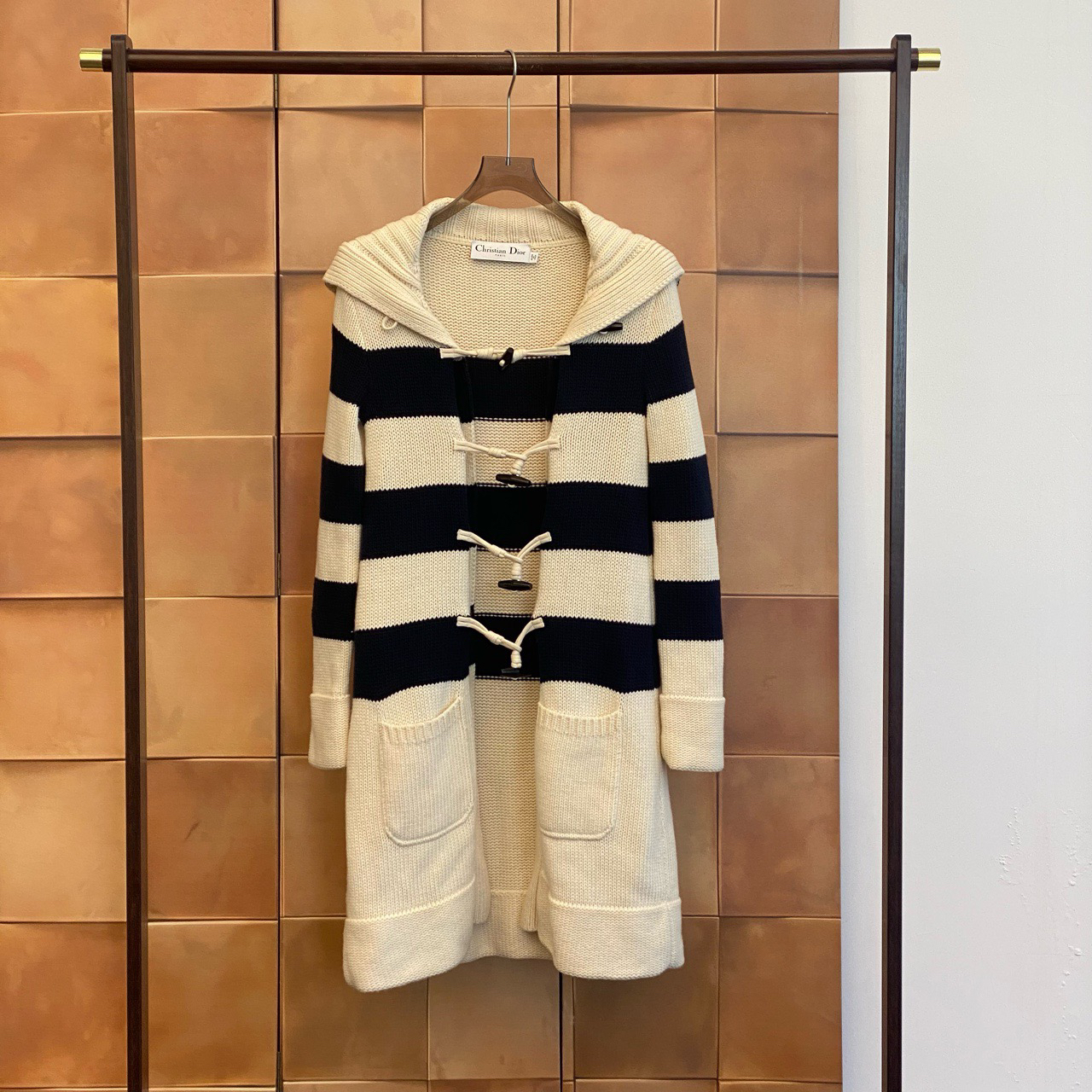 Dior 爆款牛角扣海军领字母logo羊毛大衣/34码/99新/29075