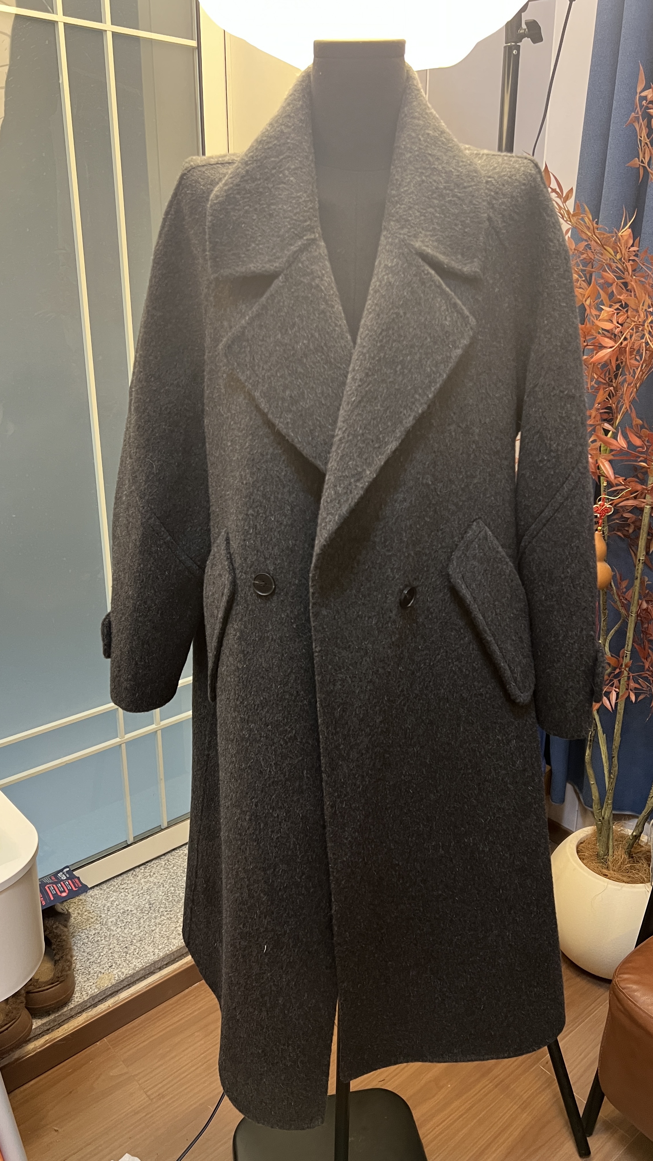 【D21】女款毛呢大衣长款