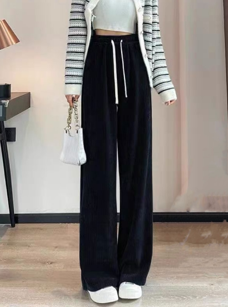 【小胖推荐】秋冬加绒大码A00抽绳直筒裤宽松（以主播手里实物为主）