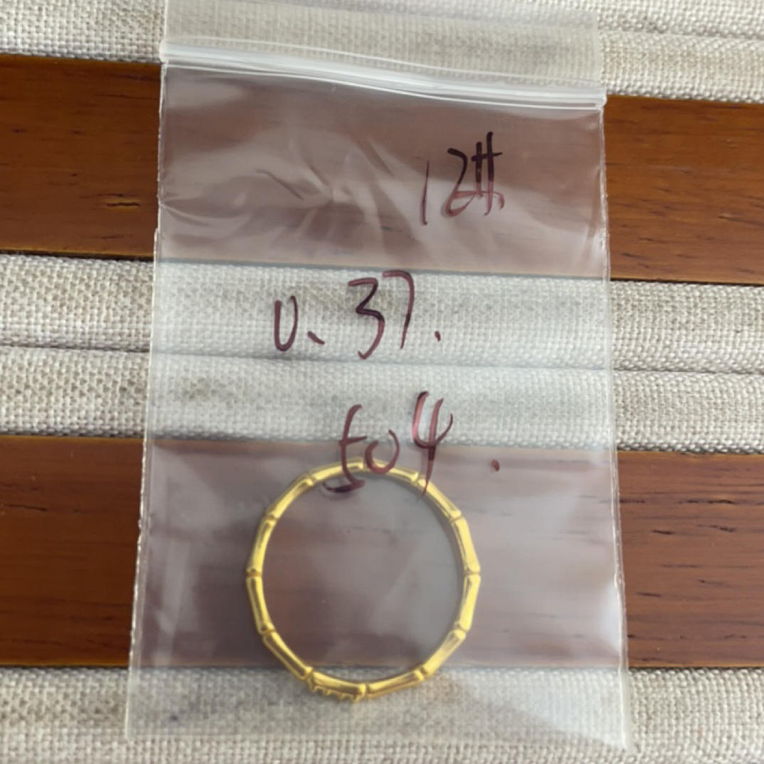 克重0.37 12号 竹节6D戒指 足金999