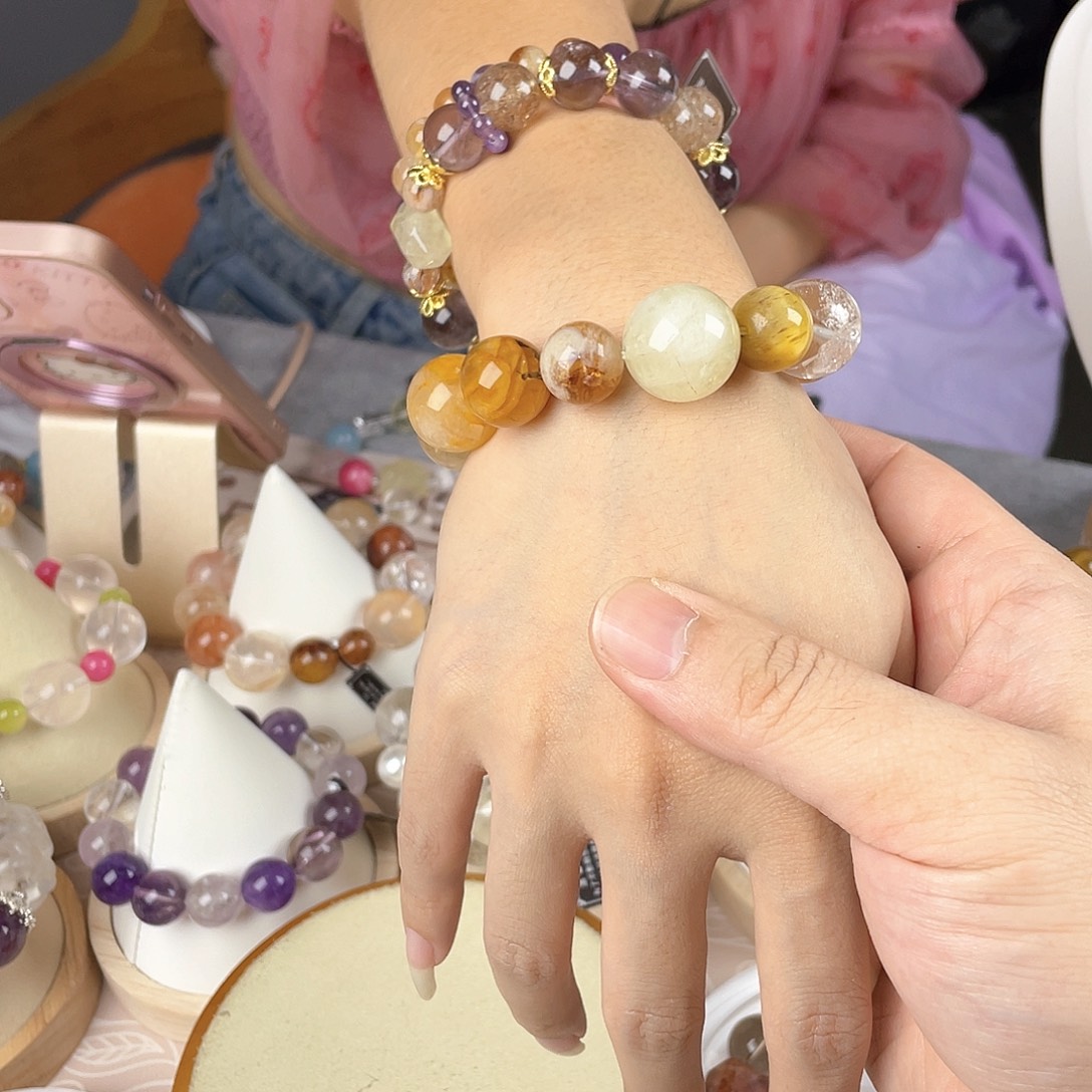 银S925镀金镶嵌手链水晶
