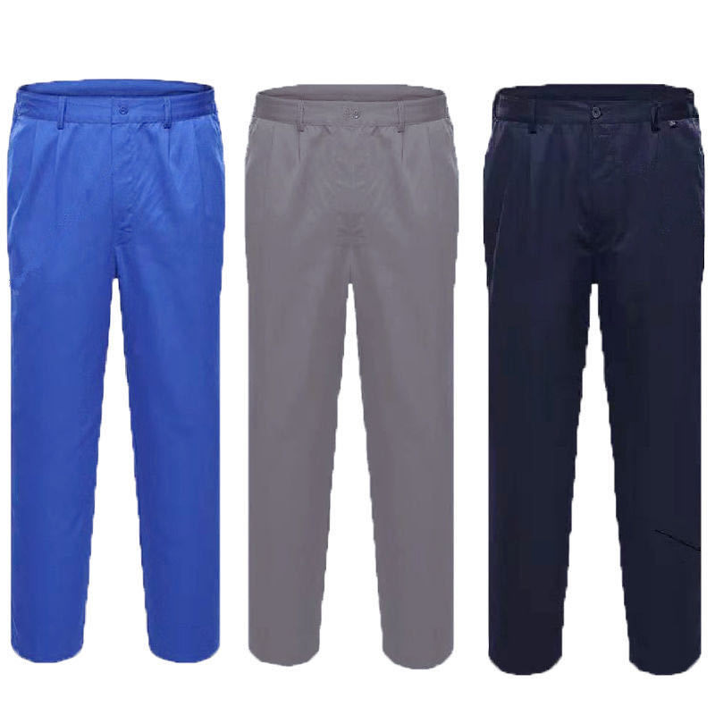 工作服男裤子工厂车间宽松大码高腰耐磨透气工作裤结实工人劳保裤