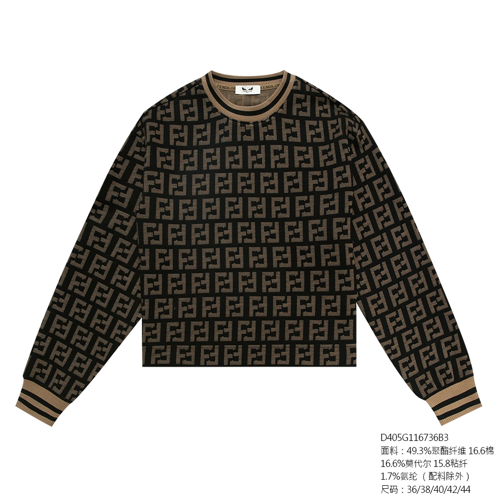 FENDILOR小怪兽25年春秋款女士圆领卫衣 D405G116736B