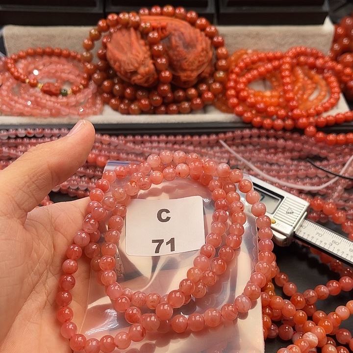 南红玛瑙未镶嵌多样性发货默认微瑕称重7mm