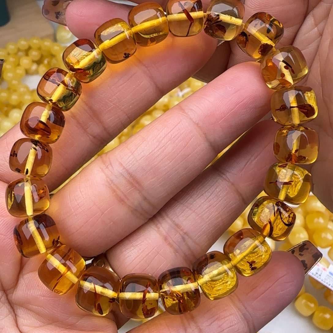 琥珀（花珀）手链未镶嵌花珀老型手串