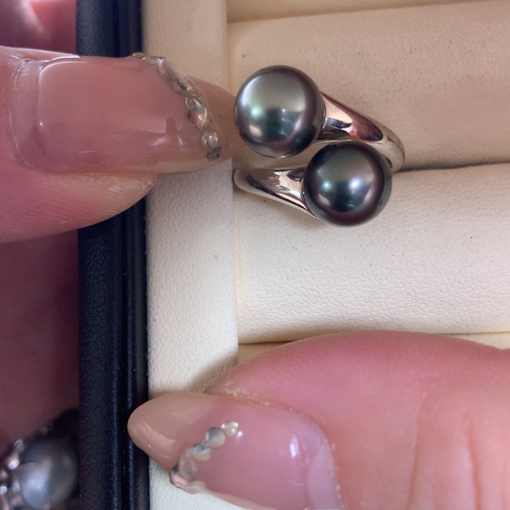 银S925镶嵌戒指海水珍珠