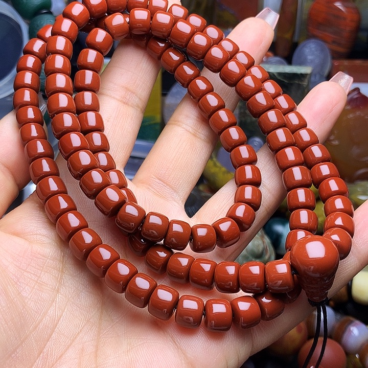 硅化玉未镶嵌手串108粒