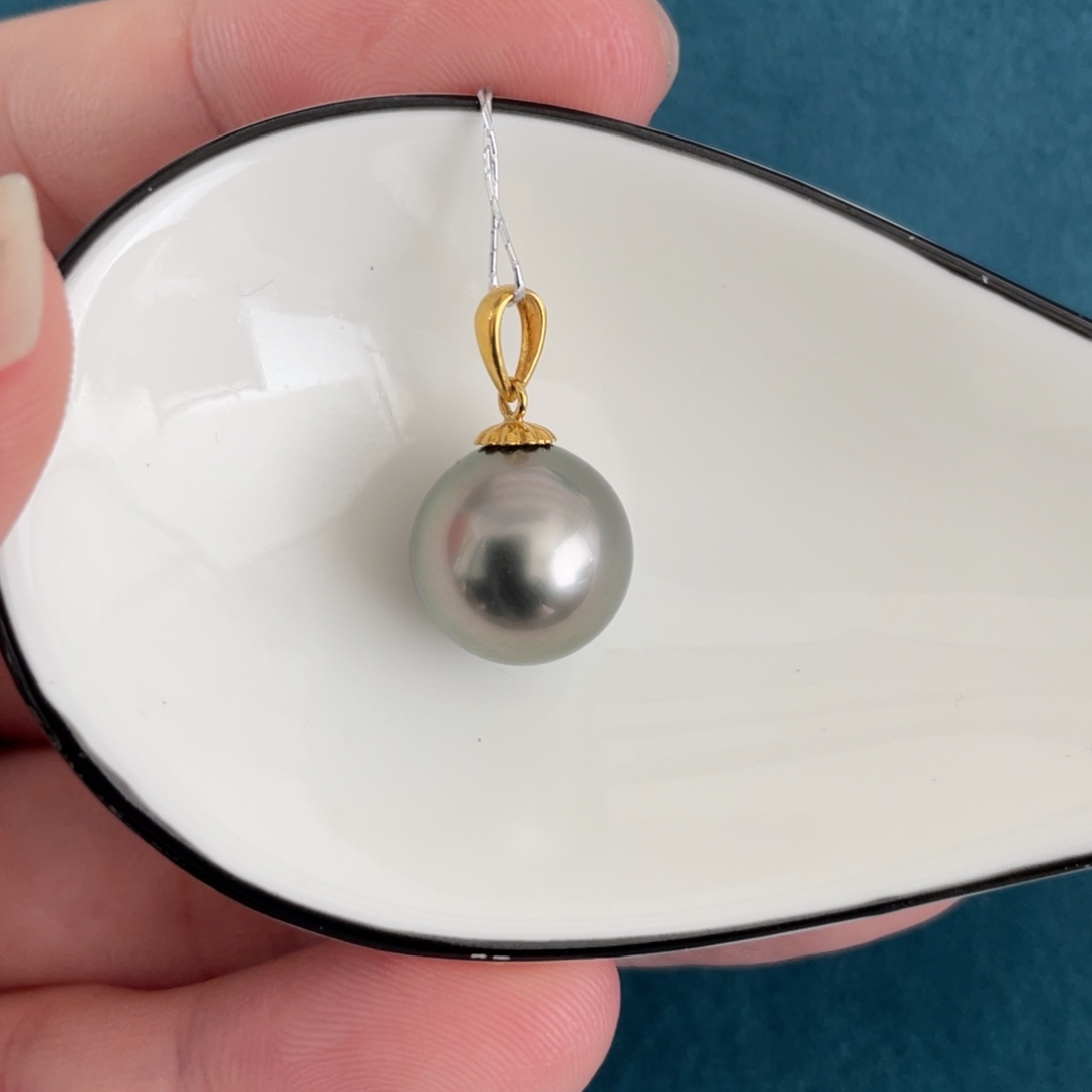 18K金镶嵌海水珍珠吊坠(不含链)11.8mm