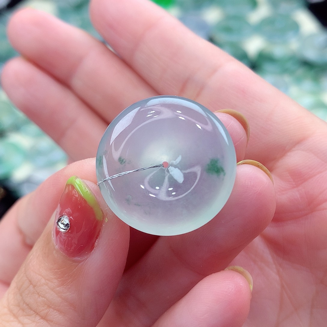 翡翠未镶嵌颈饰编号98-尺寸22.8/6.5