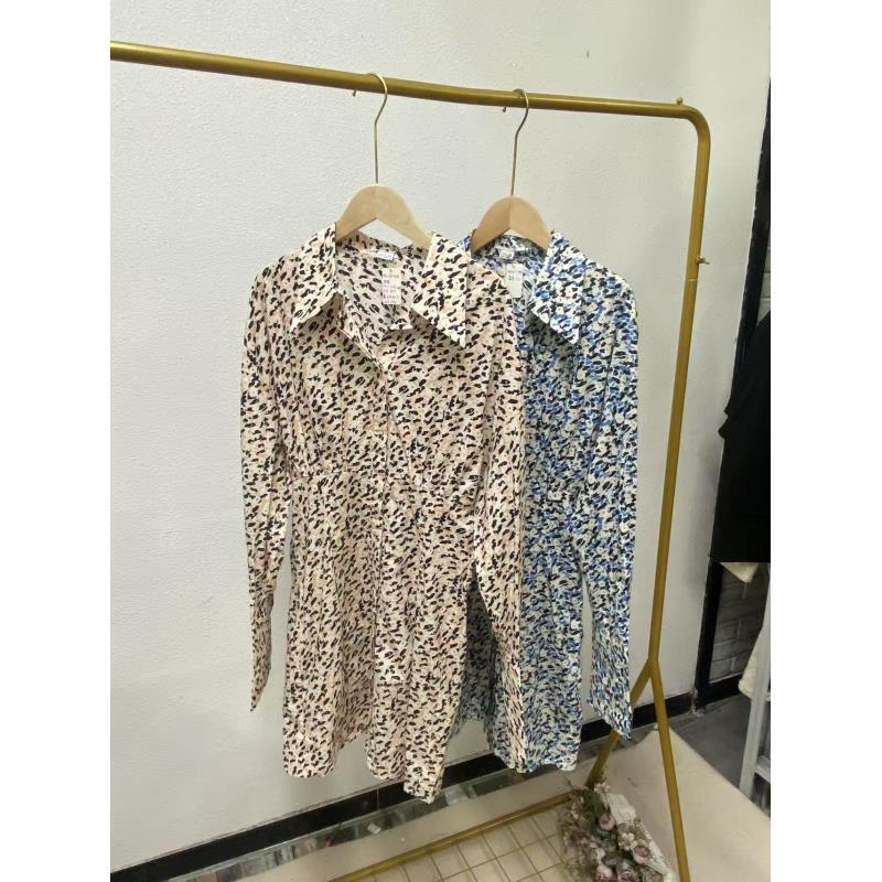 U家剪标   A3-6-4105款   豹纹长袖长款衬衫长85