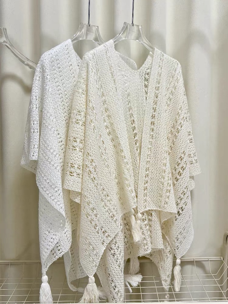Z655爆款夏超仙流苏蕾丝披肩配旗袍外搭2025百搭薄款开衫防晒衫女