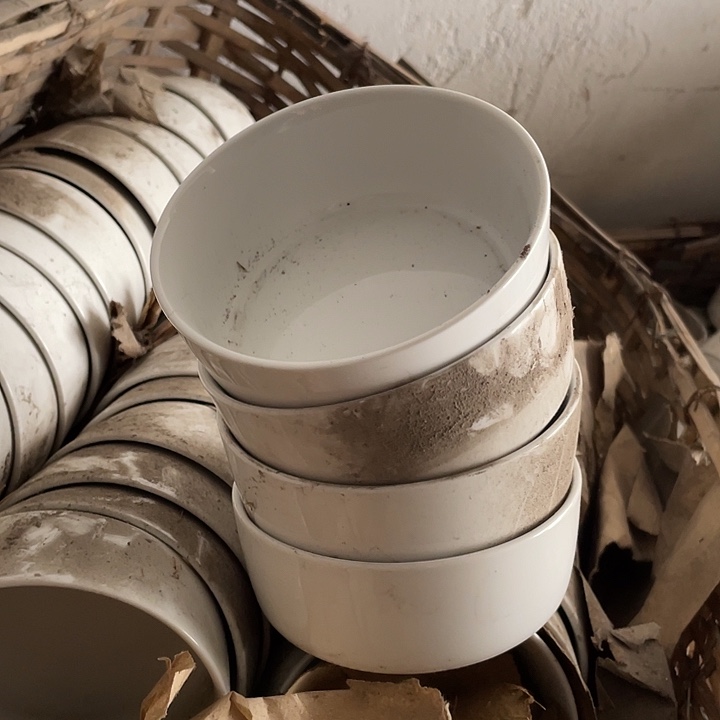 杯瓷片 二厂直口碗12.5口径4个