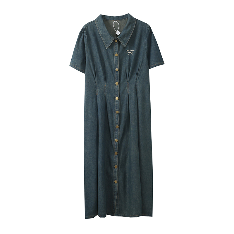 大码减龄气质牛仔连衣裙2025春夏新款姐妹长款裙子212012