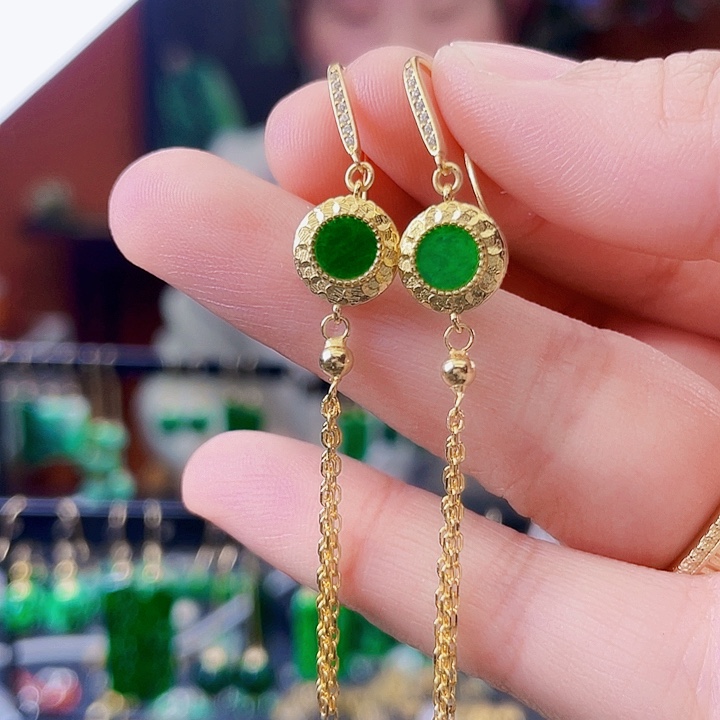 翡翠未镶嵌耳饰饰品