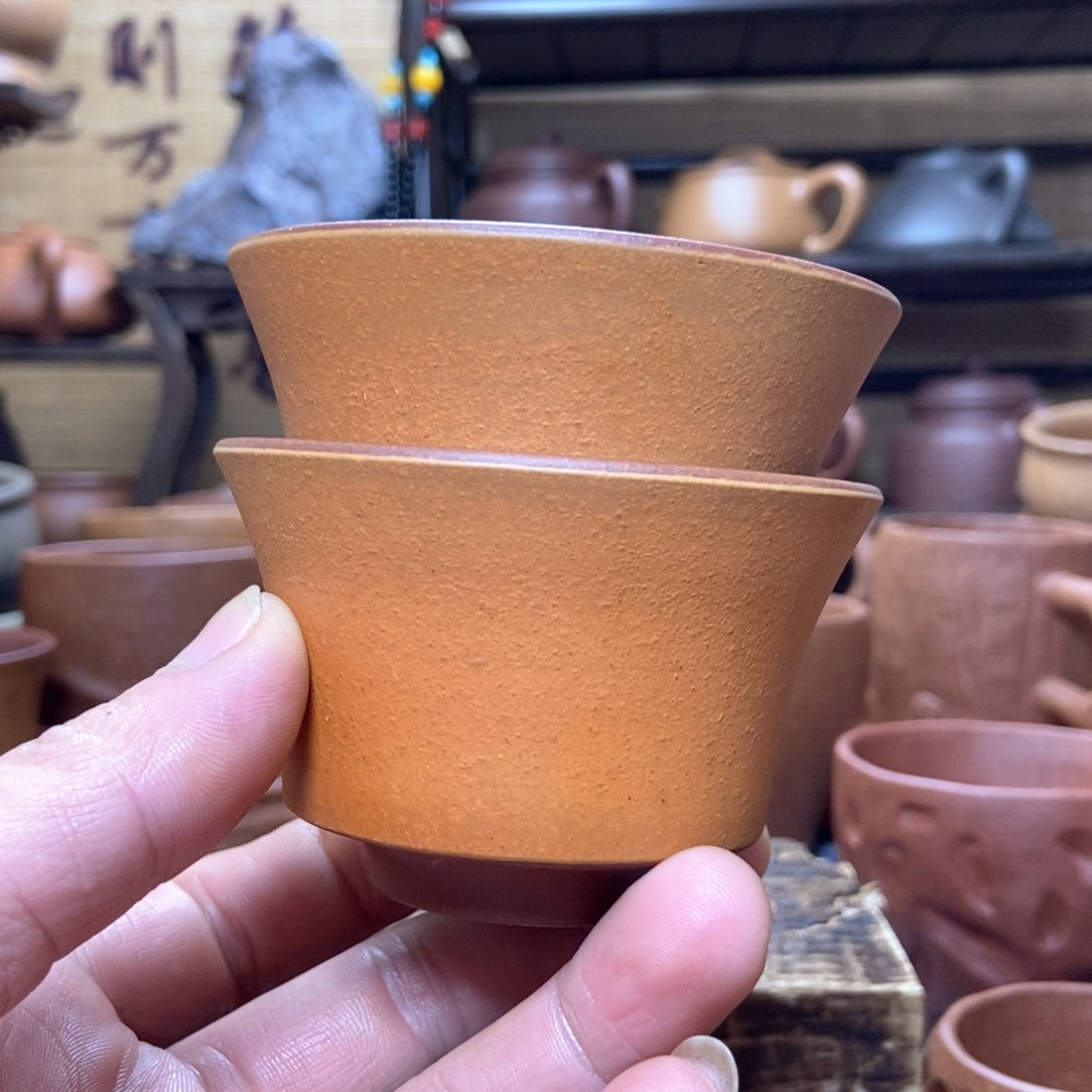 紫砂茶杯微瑕封釉紫砂杯2支装