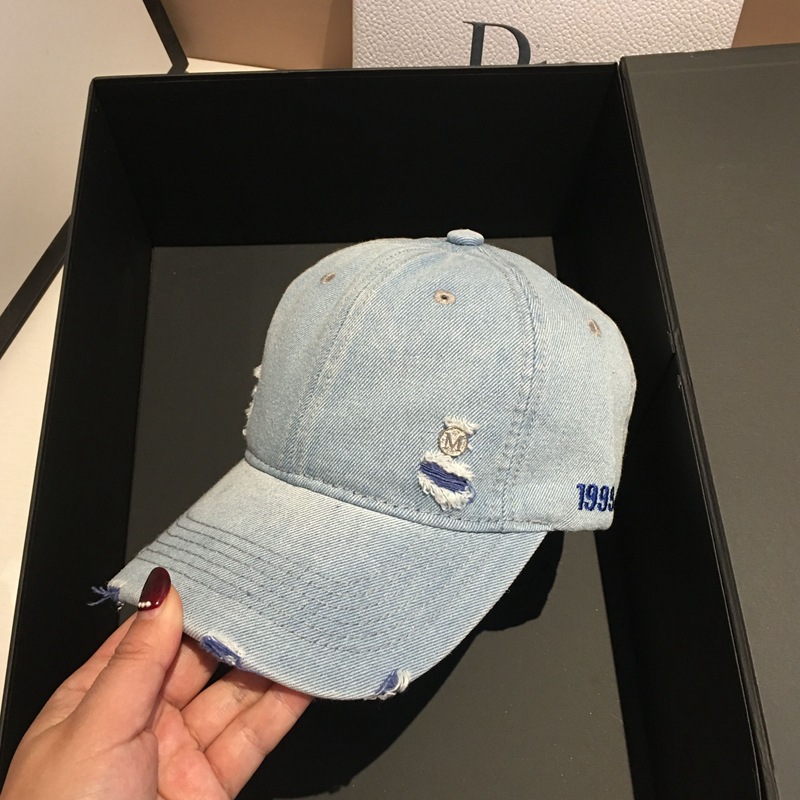 春夏新款鸭舌帽子女显脸小大头围百搭棒球帽休闲软顶日系牛仔帽潮