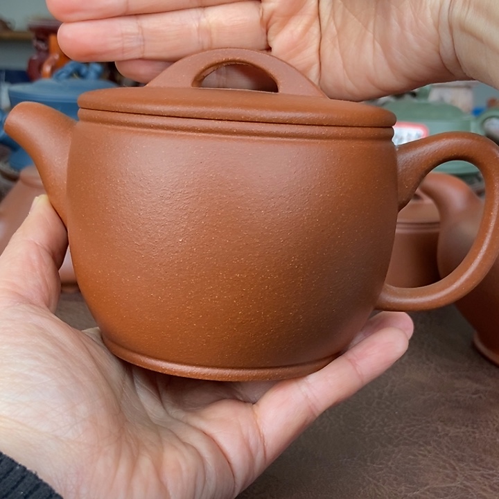 紫砂茶壶红降坡大口汉瓦壶500cc