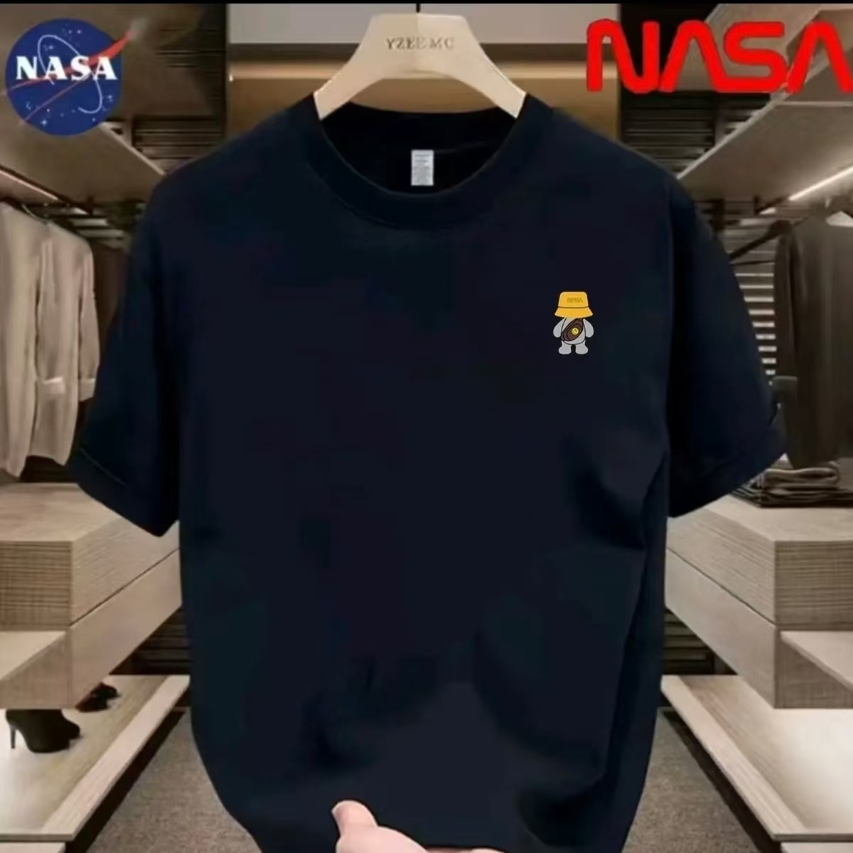 NASA联名纯棉夏季圆领短袖T恤微宽松时尚男女同款休闲百搭05
