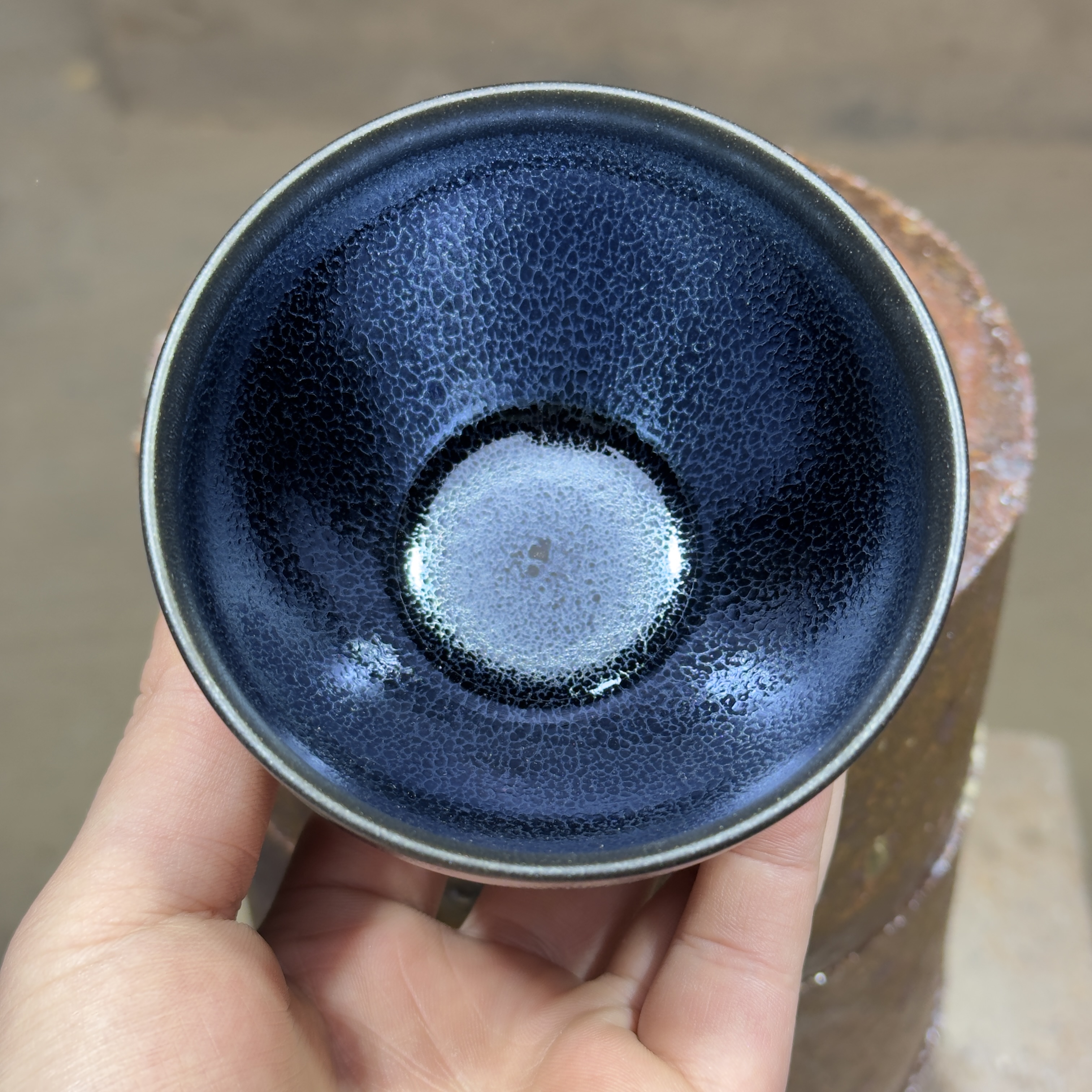 建窑--建盏 蓝麒麟 茶盏主人杯 电烧