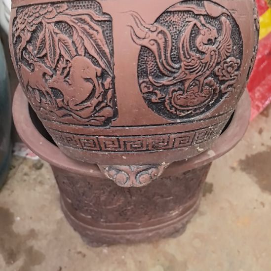 利***景紫砂陶瓷花盆2个包邮