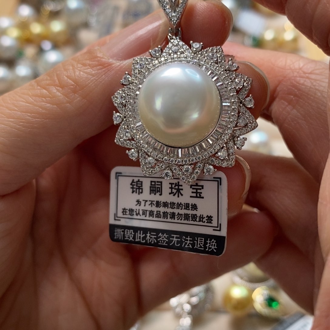 海水珍珠颈饰银S925镶嵌