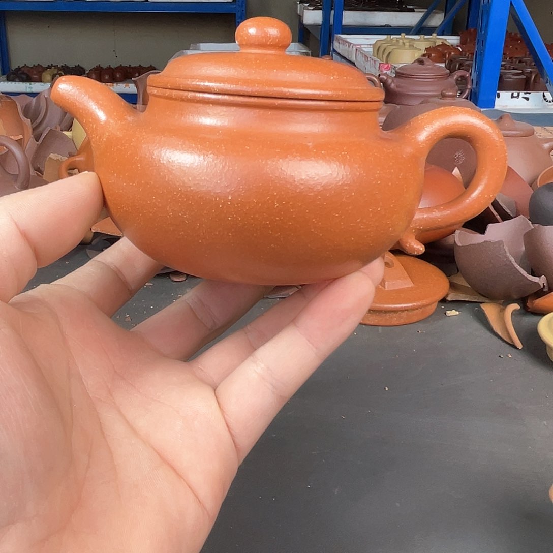 茶壶紫砂周开芳红降坡全手仿古258