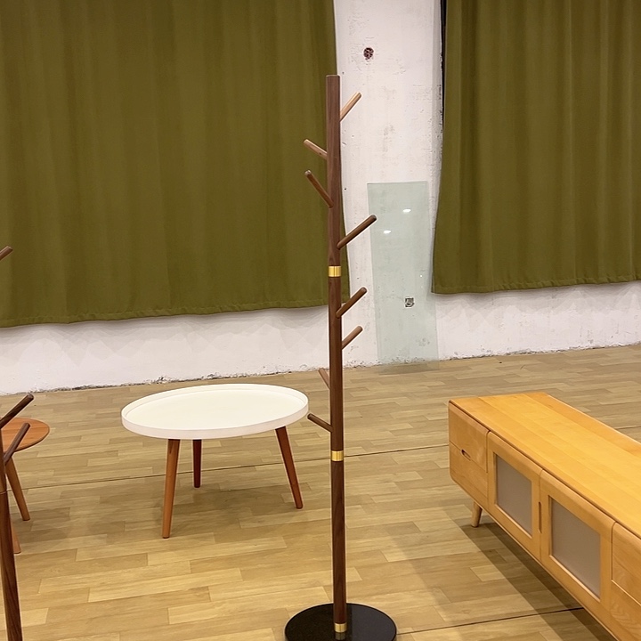 北美材样品黑胡桃木衣帽架不退不换