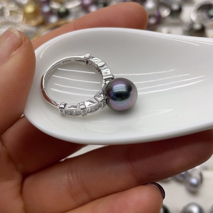 海水珍珠戒指银S925镶嵌