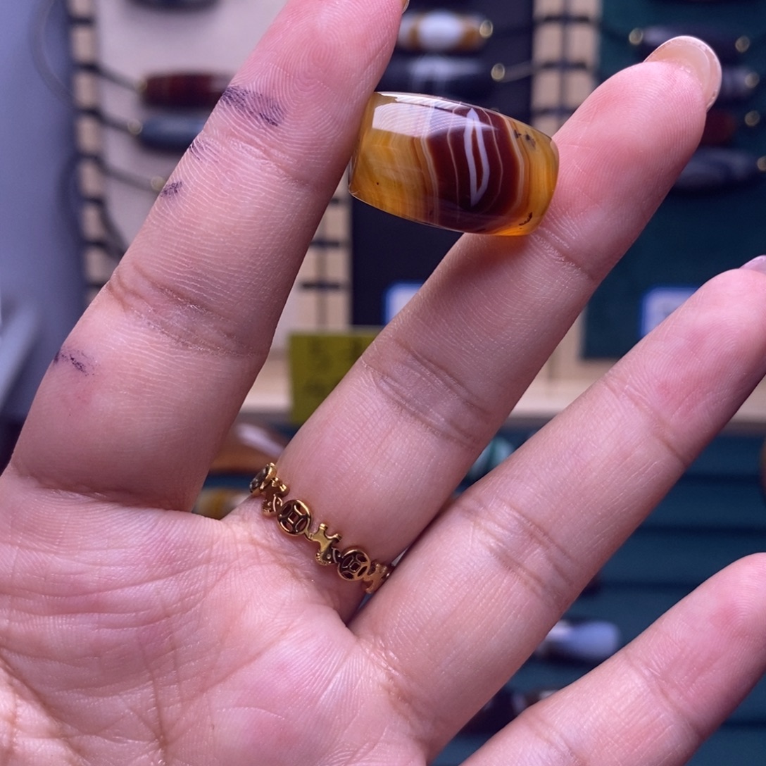 颖***）玛瑙/玉髓合金吊坠(不含链)