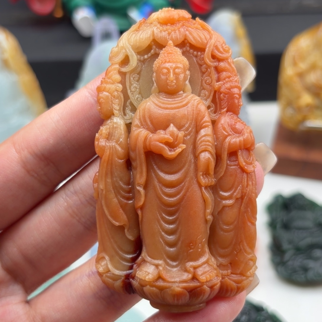 定制翡翠未镶嵌西方三圣