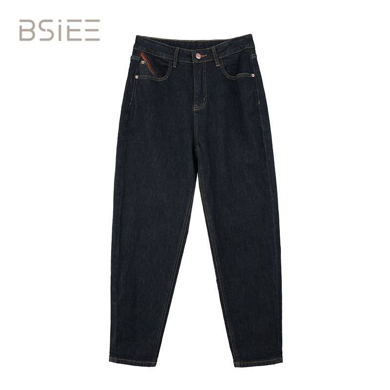 BSIEE/本涩高腰时尚复古宽松设计师休闲裤