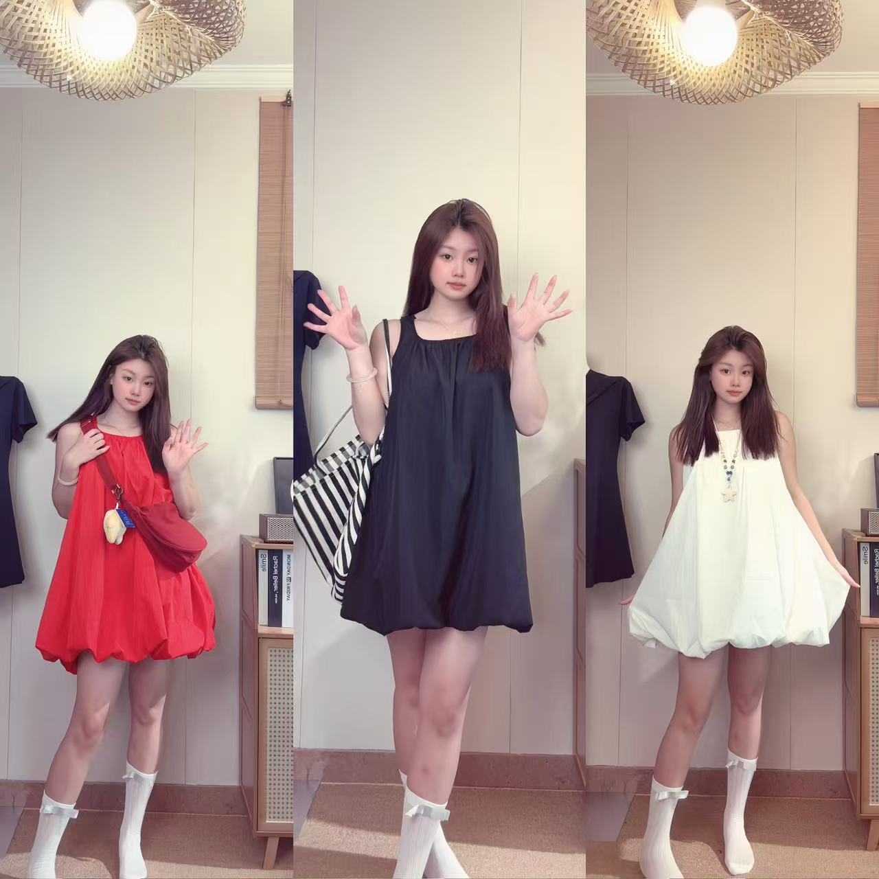 【运补6】蓬蓬云朵|甜美无袖裙子褶皱设计百搭宽松背心裙花苞裙