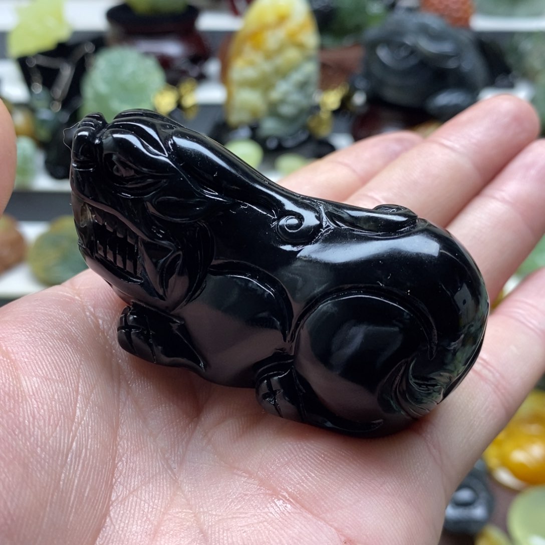 岫玉貔貅手把未镶嵌