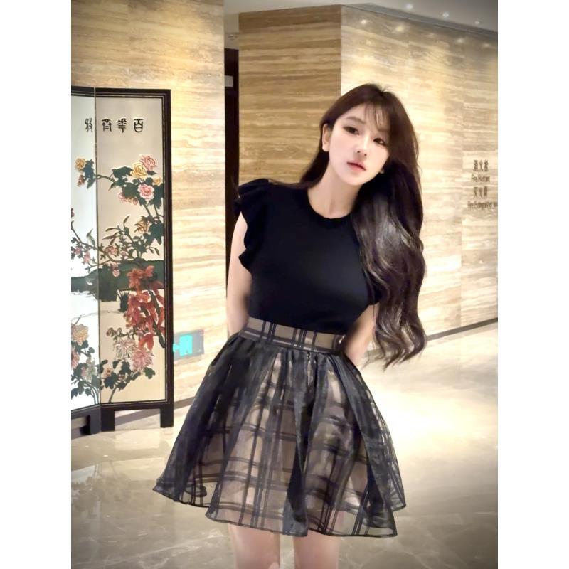 WW定制「星光坠落」法式轻奢气质纯欲性感修身显瘦收腰洋气上衣半裙