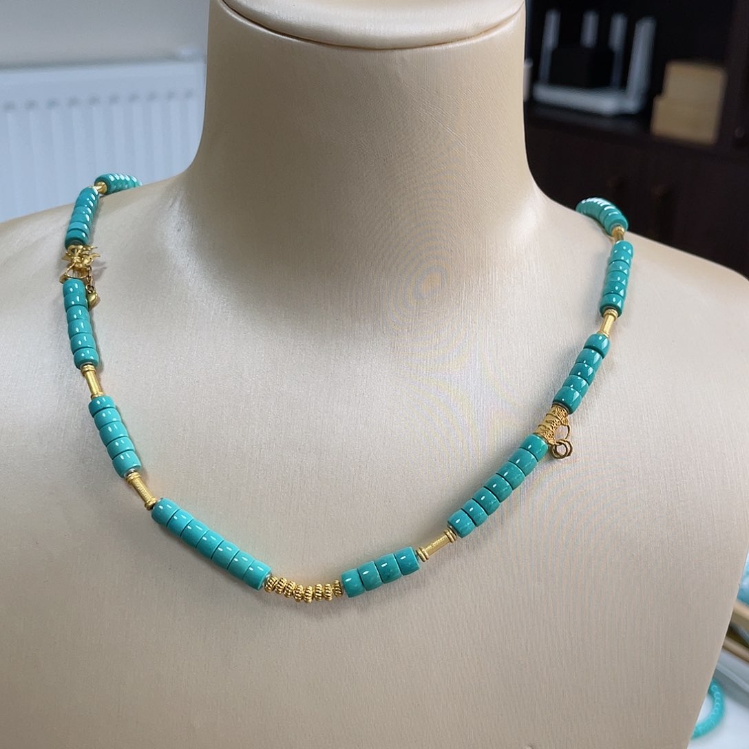 绿松石珠宝奇石18K金镶嵌