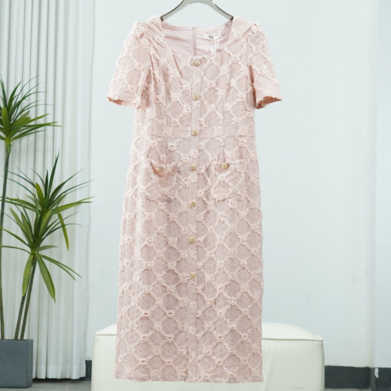 蒥系列  Z479  女装时尚撤柜夏季连衣裙浅粉色M099